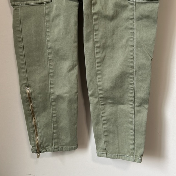 White House Black Market Cargo Skimmer Jeans Olive Green Sz 6 - Picture 7 of 14